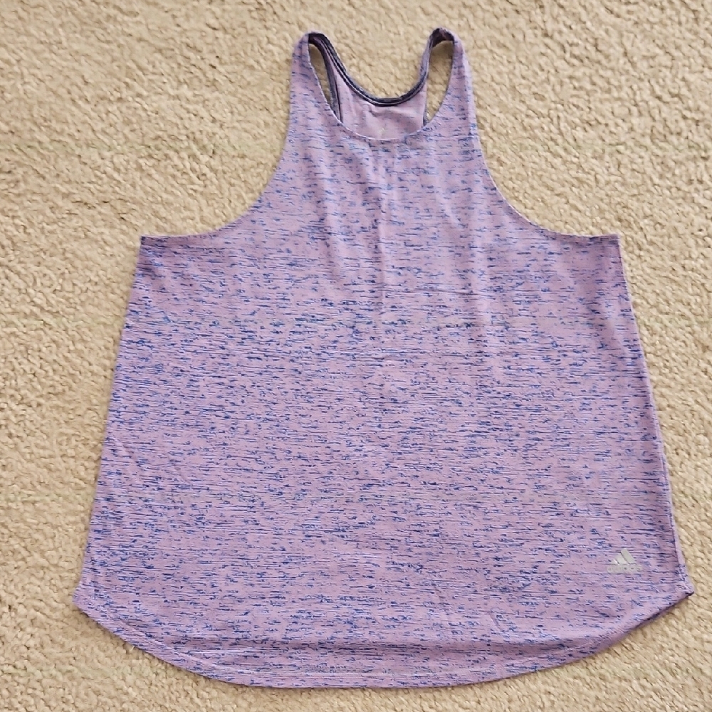 adidas Lavender Heathered Tank Top